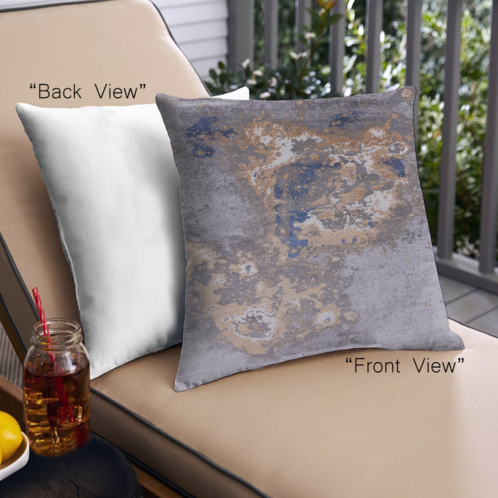 Front View of Mid-Century Modern Urban Square Cloudy Gray Throw Pillow, 18 inch by 18 inch, pwurb2055