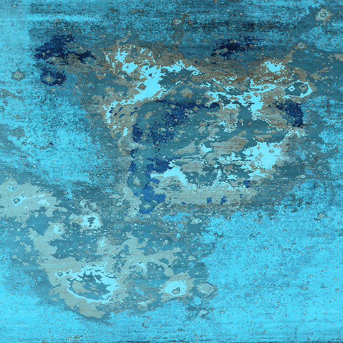 Square Oriental Light Blue Industrial Rug, urb2055lblu