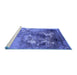 Sideview of Machine Washable Oriental Blue Industrial Rug, wshurb2055blu