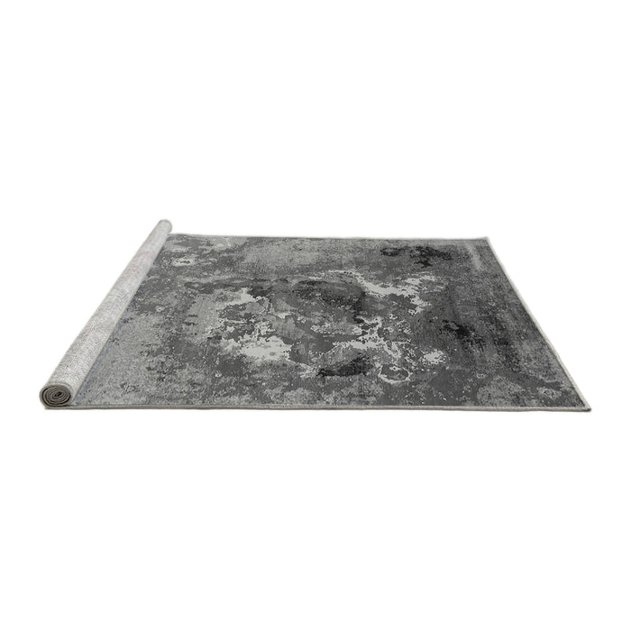 Sideview of Machine Washable Oriental Gray Industrial Rug, wshurb2055gry