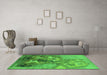 Machine Washable Oriental Green Industrial Area Rugs in a Living Room,, wshurb2055grn