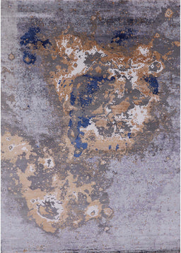 Mid-Century Modern Cloudy Gray Oriental Rug, urb2055