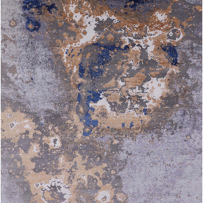 Mid-Century Modern Cloudy Gray Oriental Rug, urb2055