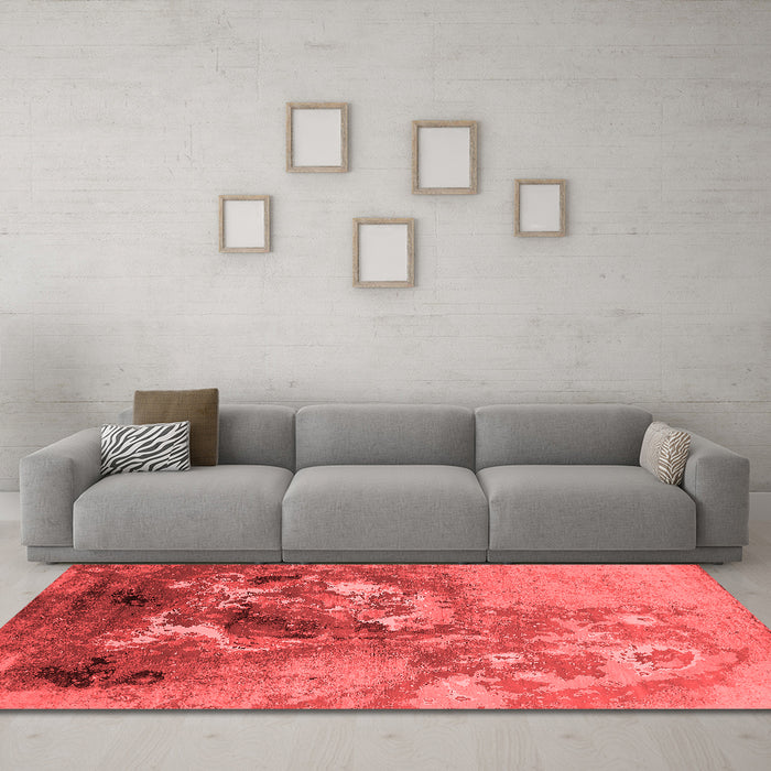 Industrial Red Washable Rugs