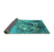 Sideview of Oriental Turquoise Industrial Rug, urb2055turq