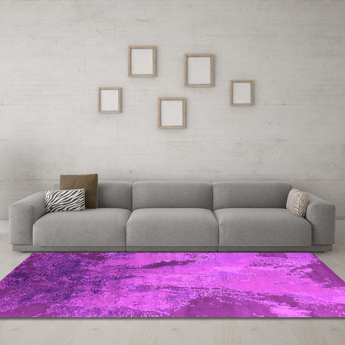 Machine Washable Oriental Pink Industrial Rug in a Living Room, wshurb2056pnk