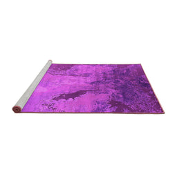 Sideview of Machine Washable Oriental Pink Industrial Rug, wshurb2056pnk
