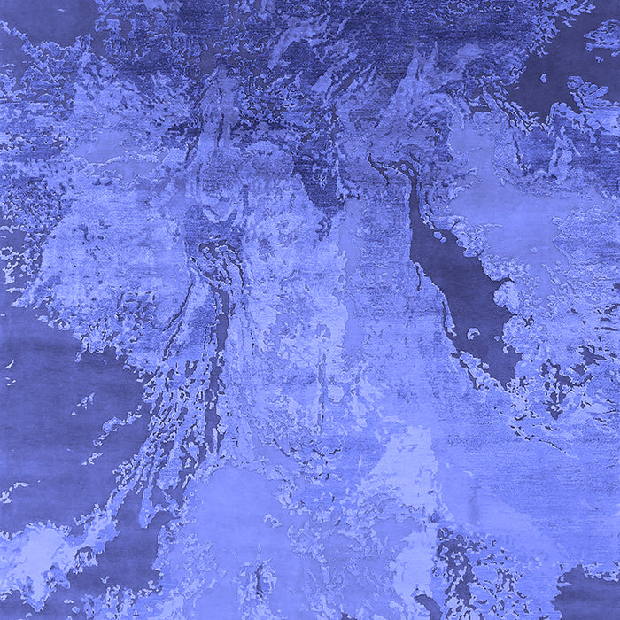 Machine Washable Oriental Blue Industrial Rug, wshurb2056blu