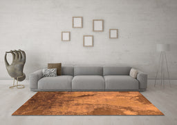 Machine Washable Oriental Orange Industrial Area Rugs in a Living Room, wshurb2056org