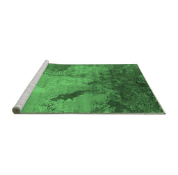 Sideview of Machine Washable Oriental Emerald Green Industrial Area Rugs, wshurb2056emgrn