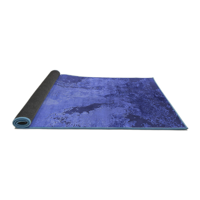Sideview of Oriental Blue Industrial Rug, urb2056blu