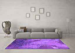 Machine Washable Oriental Purple Industrial Area Rugs in a Living Room, wshurb2056pur