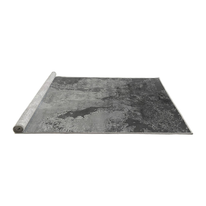 Sideview of Machine Washable Oriental Gray Industrial Rug, wshurb2056gry