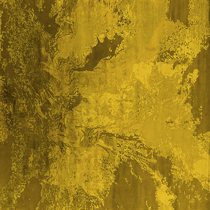 Square Machine Washable Oriental Yellow Industrial Rug, wshurb2056yw