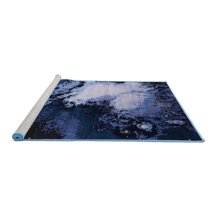 Sideview of Machine Washable Industrial Modern Blue Rug, wshurb2057