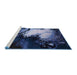 Sideview of Machine Washable Industrial Modern Blue Rug, wshurb2057