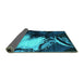 Sideview of Oriental Turquoise Industrial Rug, urb2057turq