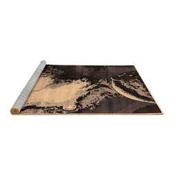 Sideview of Machine Washable Oriental Brown Industrial Rug, wshurb2057brn