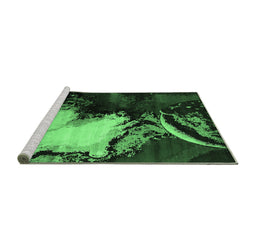 Sideview of Machine Washable Oriental Emerald Green Industrial Area Rugs, wshurb2057emgrn