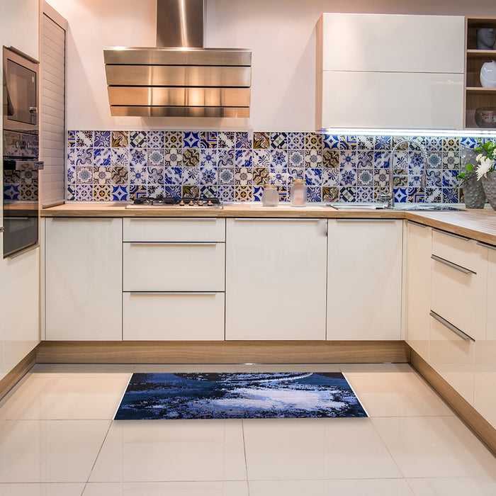 Machine Washable Industrial Modern Blue Rug in a Kitchen, wshurb2057