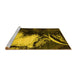 Sideview of Machine Washable Oriental Yellow Industrial Rug, wshurb2057yw