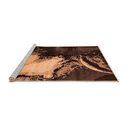 Sideview of Machine Washable Oriental Orange Industrial Area Rugs, wshurb2057org