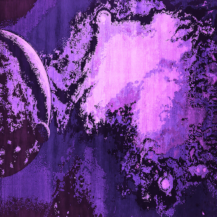 Square Machine Washable Oriental Pink Industrial Rug, wshurb2057pnk