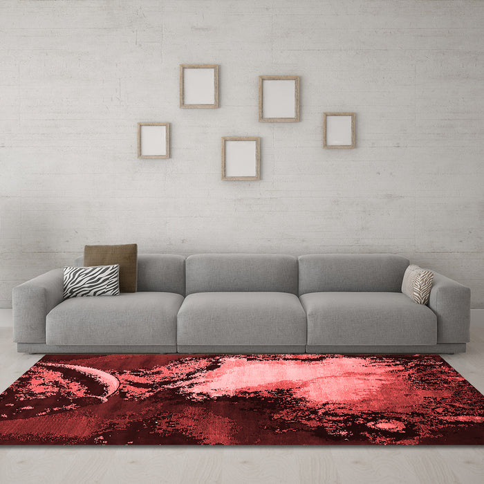 Industrial Red Washable Rugs