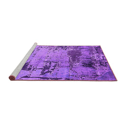 Sideview of Machine Washable Oriental Purple Industrial Area Rugs, wshurb2058pur