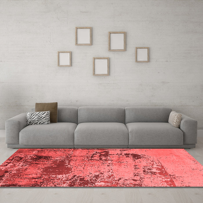 Industrial Red Washable Rugs