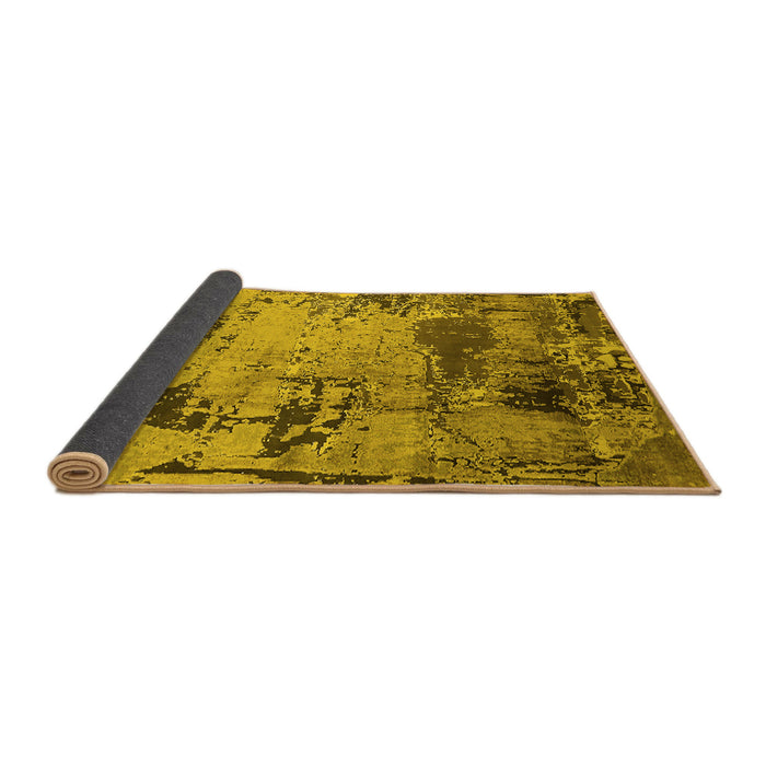 Sideview of Oriental Yellow Industrial Rug, urb2058yw