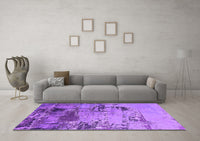 Machine Washable Oriental Purple Industrial Rug, wshurb2058pur