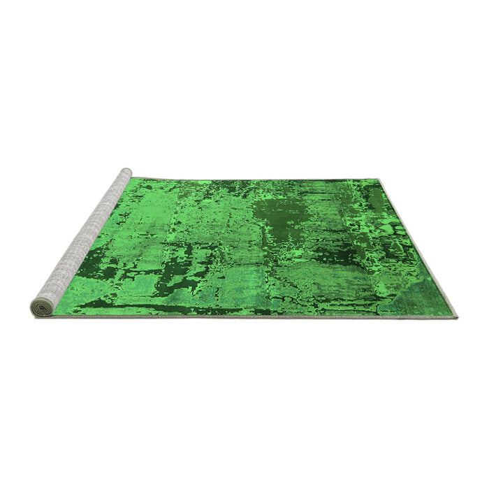 Sideview of Machine Washable Oriental Green Industrial Area Rugs, wshurb2058grn
