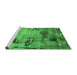 Sideview of Machine Washable Oriental Green Industrial Area Rugs, wshurb2058grn