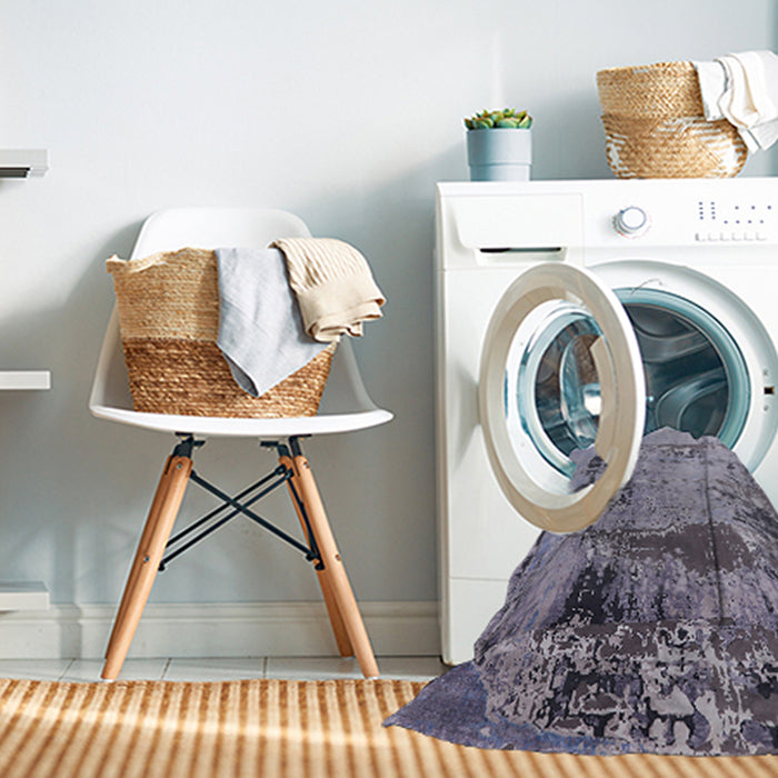 Machine Washable Industrial Modern Wisteria Purple Rug in a Washing Machine, wshurb2058