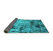 Sideview of Oriental Turquoise Industrial Rug, urb2058turq