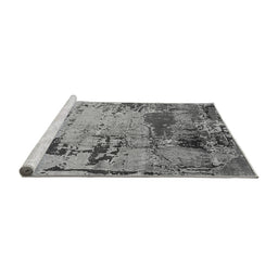 Sideview of Machine Washable Oriental Gray Industrial Rug, wshurb2058gry