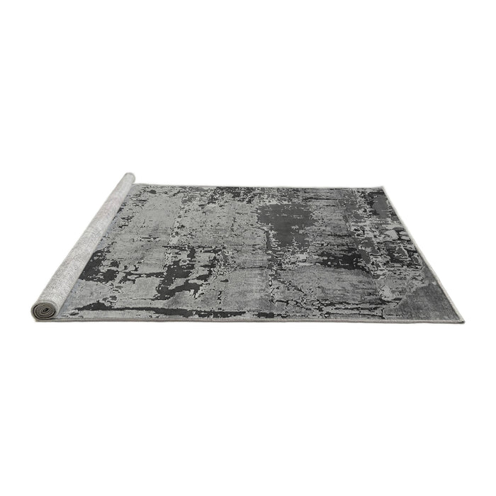 Sideview of Machine Washable Oriental Gray Industrial Rug, wshurb2058gry