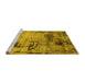 Sideview of Machine Washable Oriental Yellow Industrial Rug, wshurb2058yw