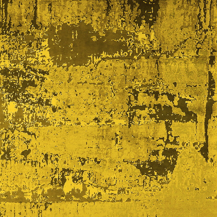 Machine Washable Oriental Yellow Industrial Rug, wshurb2058yw