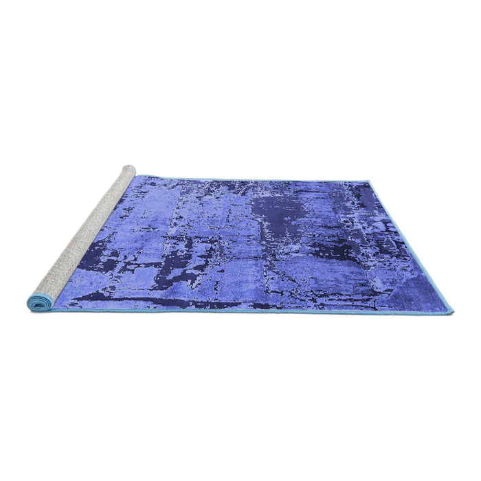 Sideview of Machine Washable Oriental Blue Industrial Rug, wshurb2058blu