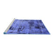 Sideview of Machine Washable Oriental Blue Industrial Rug, wshurb2058blu