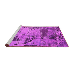Sideview of Machine Washable Oriental Pink Industrial Rug, wshurb2058pnk