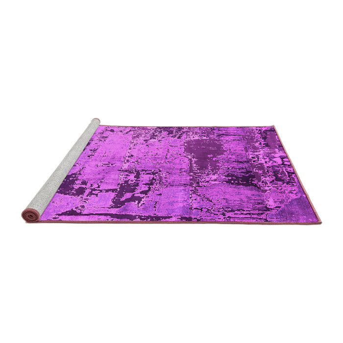 Sideview of Machine Washable Oriental Pink Industrial Rug, wshurb2058pnk