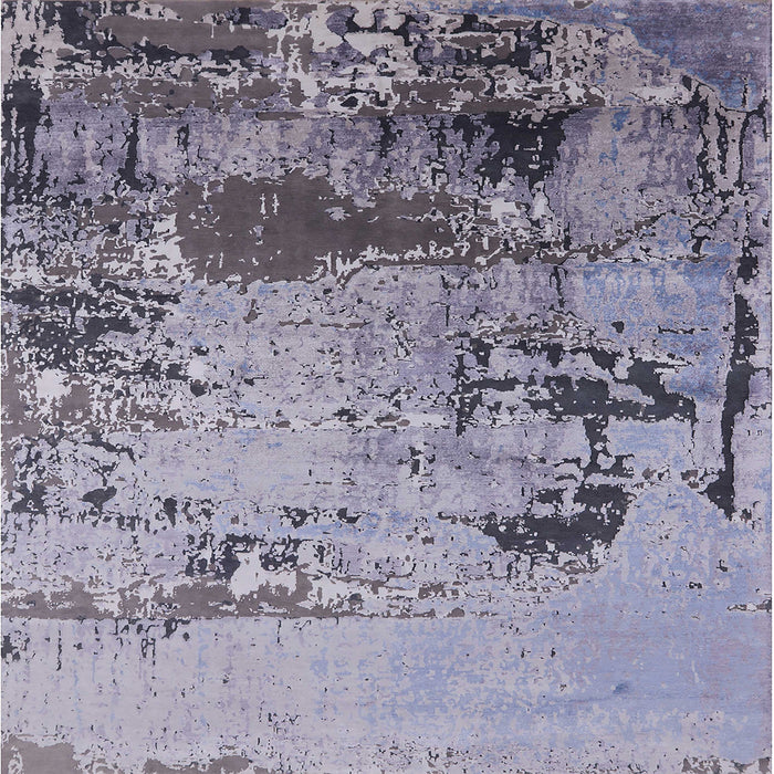 Square Mid-Century Modern Purple Oriental Rug, urb2058