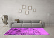 Machine Washable Oriental Pink Industrial Rug in a Living Room, wshurb2058pnk