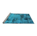 Sideview of Machine Washable Oriental Light Blue Industrial Rug, wshurb2058lblu