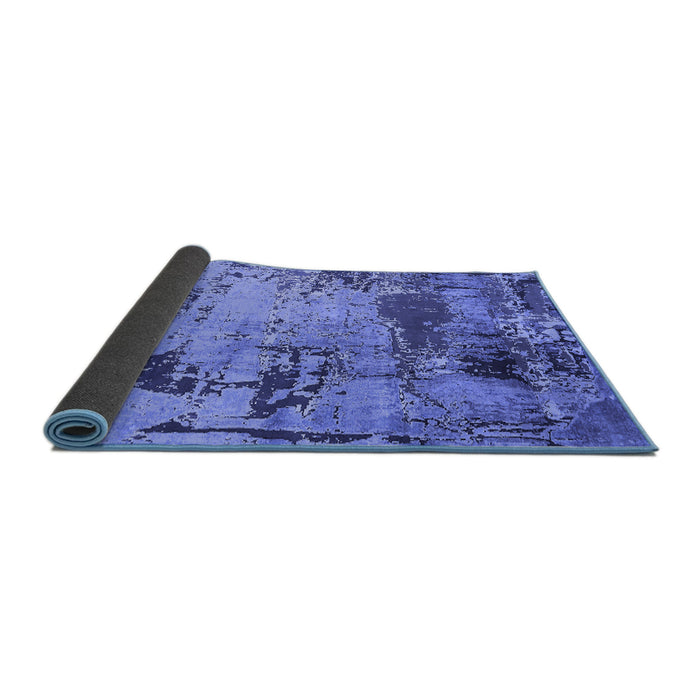 Sideview of Oriental Blue Industrial Rug, urb2058blu
