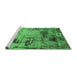 Sideview of Machine Washable Oriental Emerald Green Industrial Area Rugs, wshurb2058emgrn