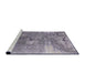 Sideview of Machine Washable Industrial Modern French Lilac Purple Rug, wshurb2059